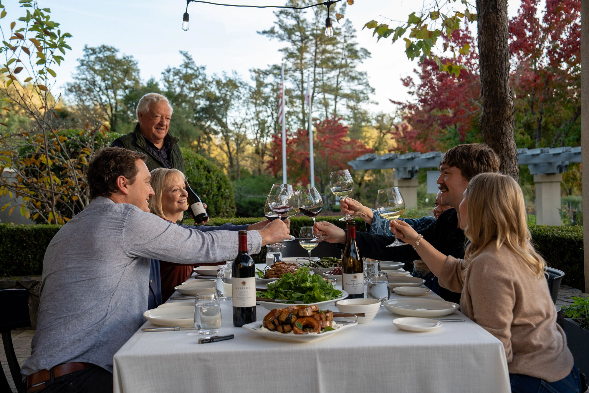 The Hartford family enjoying a wine tasting at the Forestville tasting room