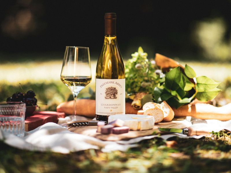 Freemark Abbey Chardonnay at a picnic