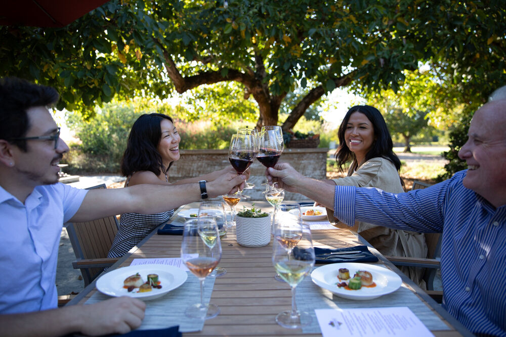 Friends enjoying a wine and food pairing at Kendall-Jackson