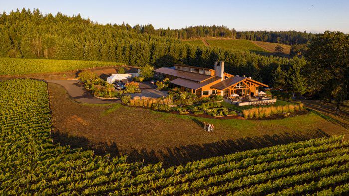 Birds eye view of Penner-Ash Winery