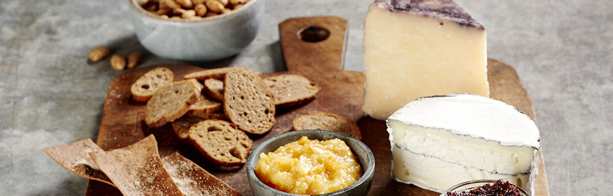 Artisan Cheeses with Bacon Almonds and Orange Marmalade